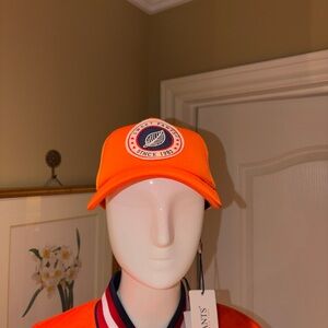 Sweet Pants Paris. Vibrant Orange Cap with Leaf Sweet Pants Patch. Brand New.